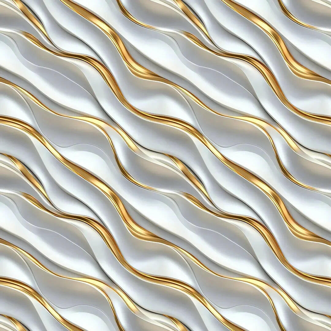 Elegant Pearl and Gold Cascade - WallCreatives