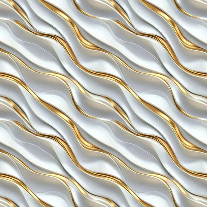 Elegant Pearl and Gold Cascade - WallCreatives