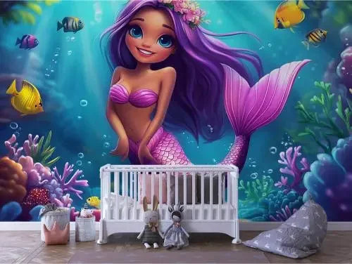 Enchanted Ocean Princess Mural - WallCreatives