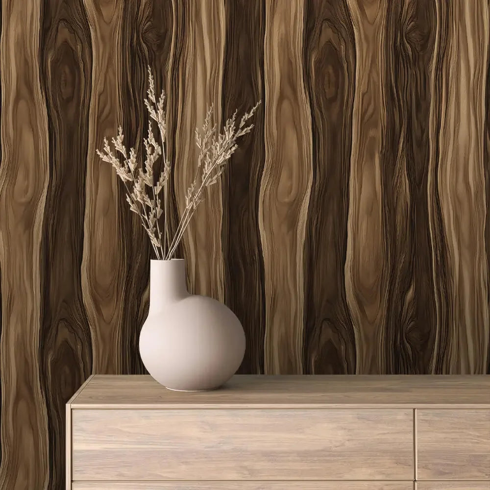 Flowing Espresso & Caramel Woodgrain - WallCreatives