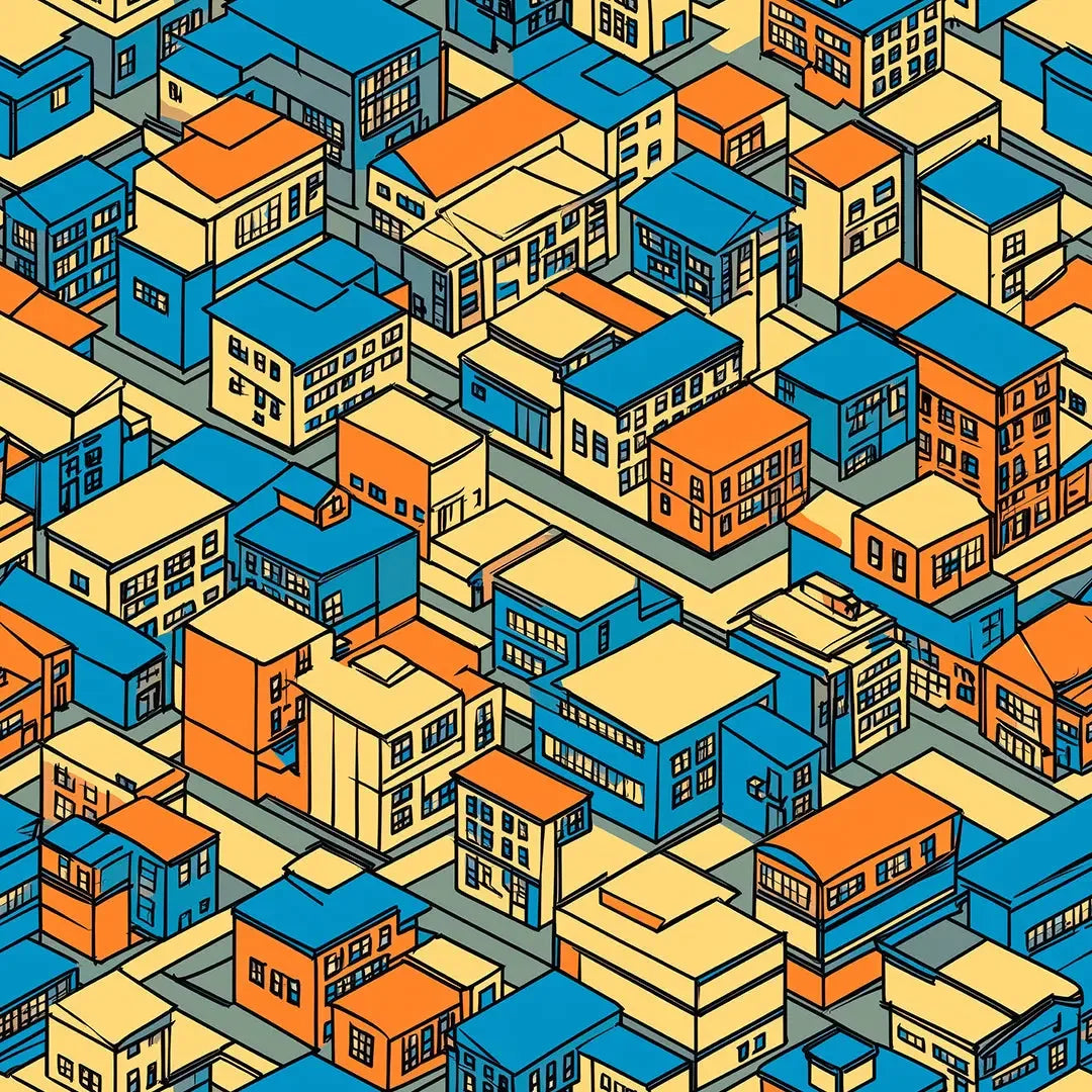 Playful Metropolis Grid View - WallCreatives