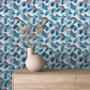 Ethereal Blue Coral Lattice - WallCreatives