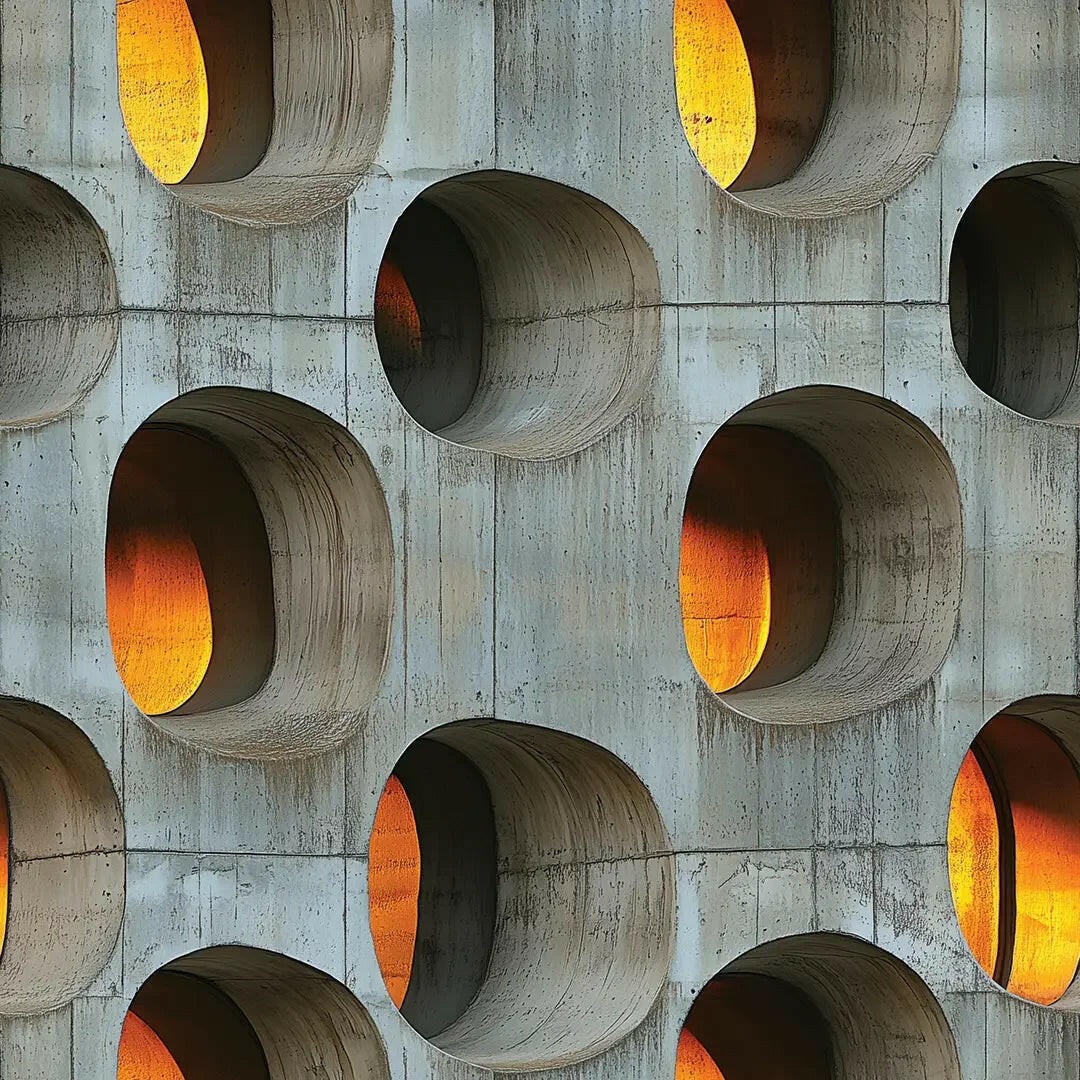 Brutalist Sunset Grid - WallCreatives