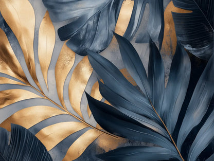 Golden Twilight Botanical Mural - WallCreatives