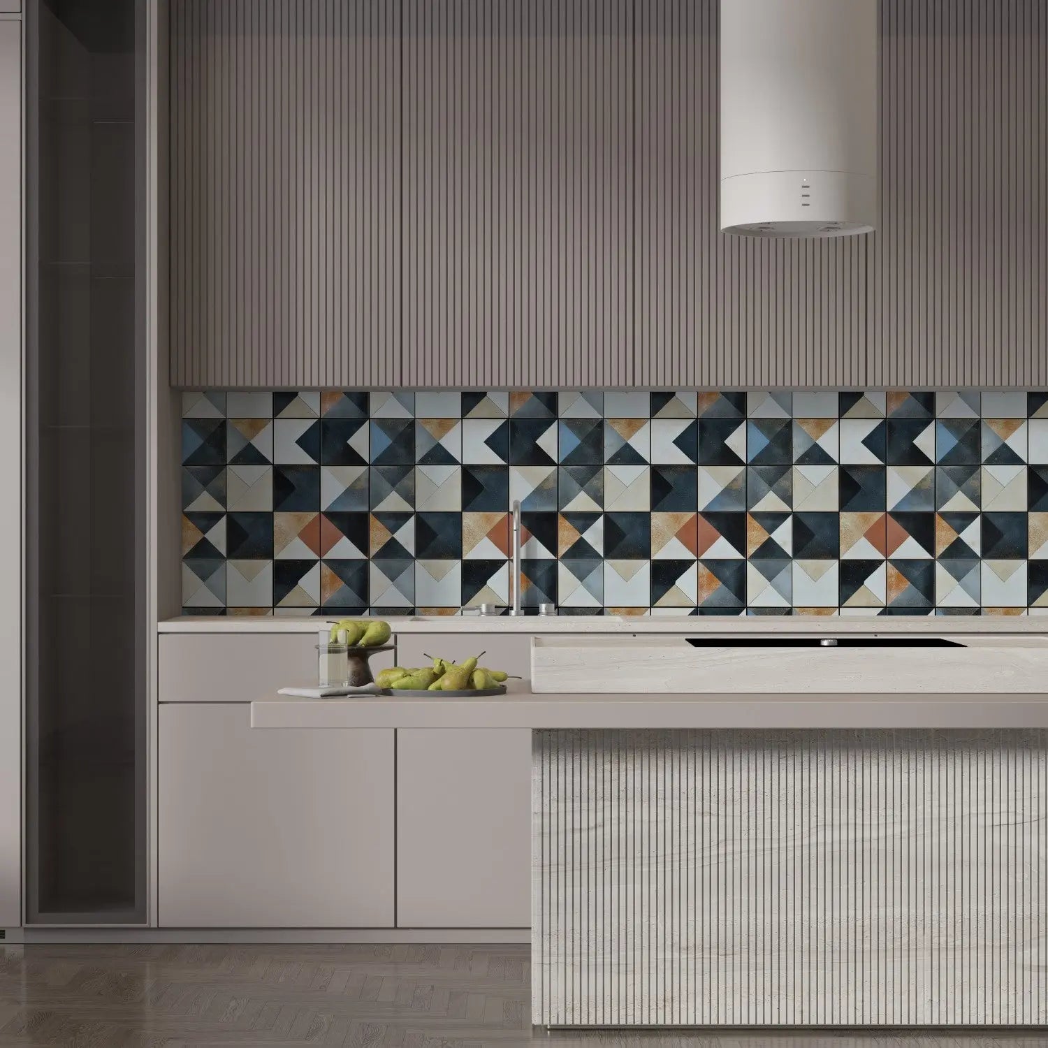 Forged Patina Geometric Tiles WallCreatives