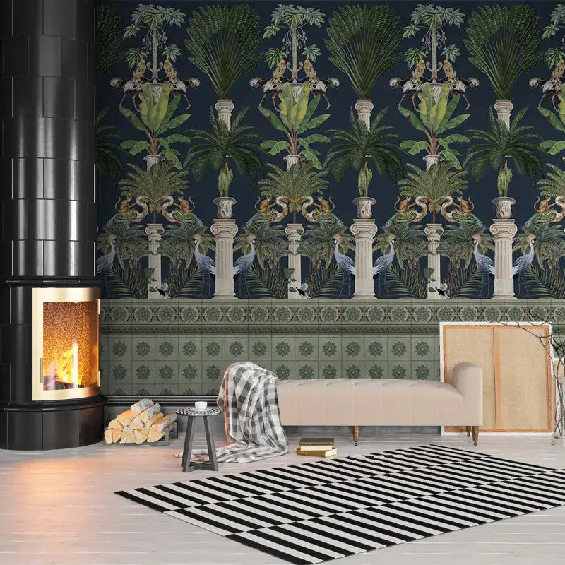 Tropical columns (dark) Wallpaper Vladila