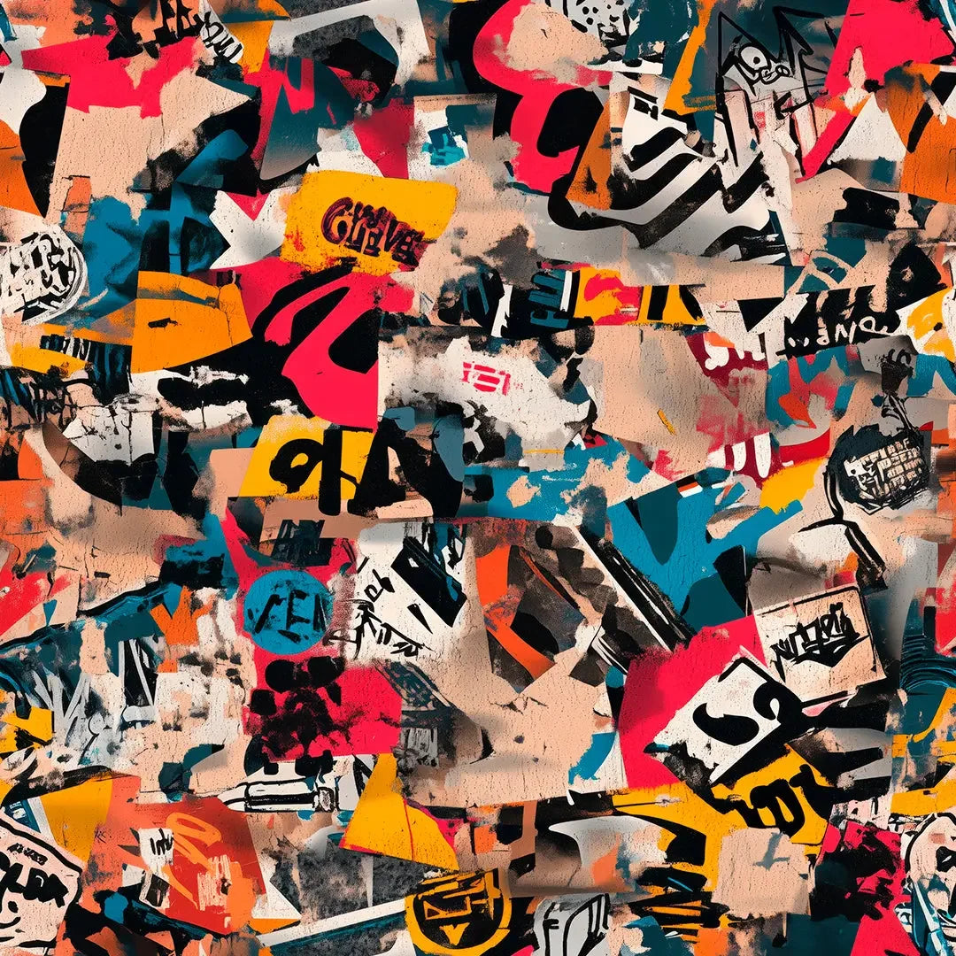 urban canvas abstract collage - wallcreatives
