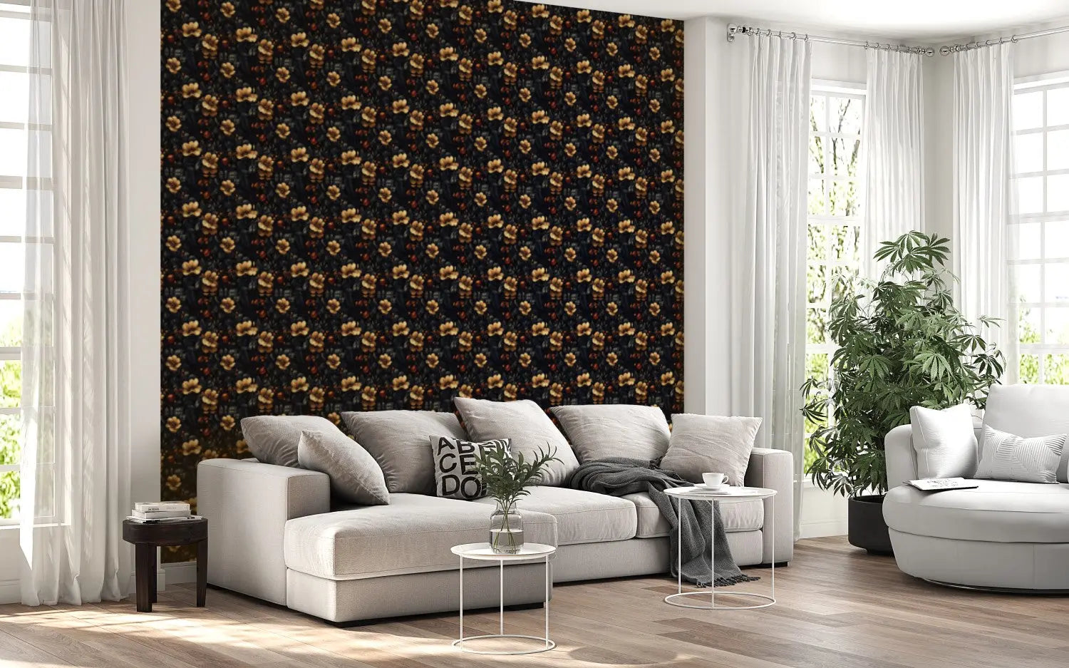 Golden Nocturne Garden WallCreatives
