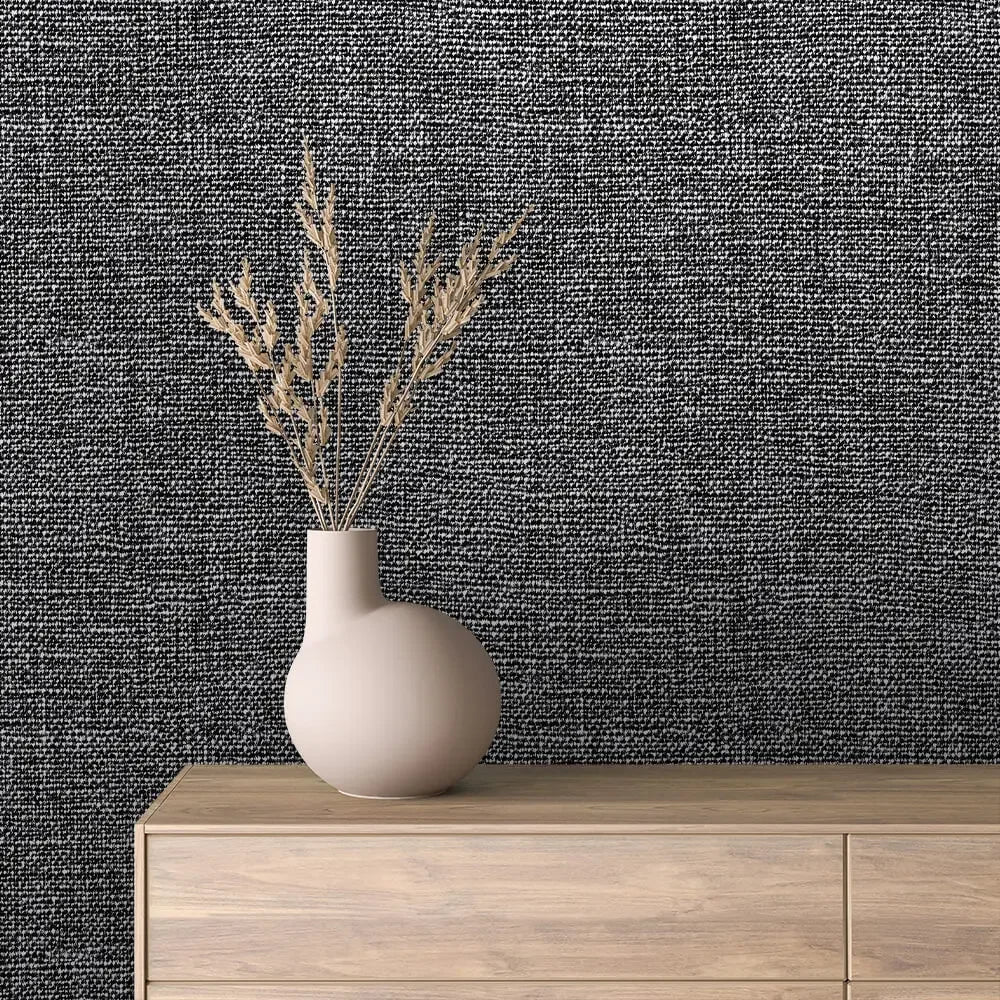 charcoal fireside weave - wallcreatives