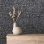 Charcoal Fireside Weave - WallCreatives