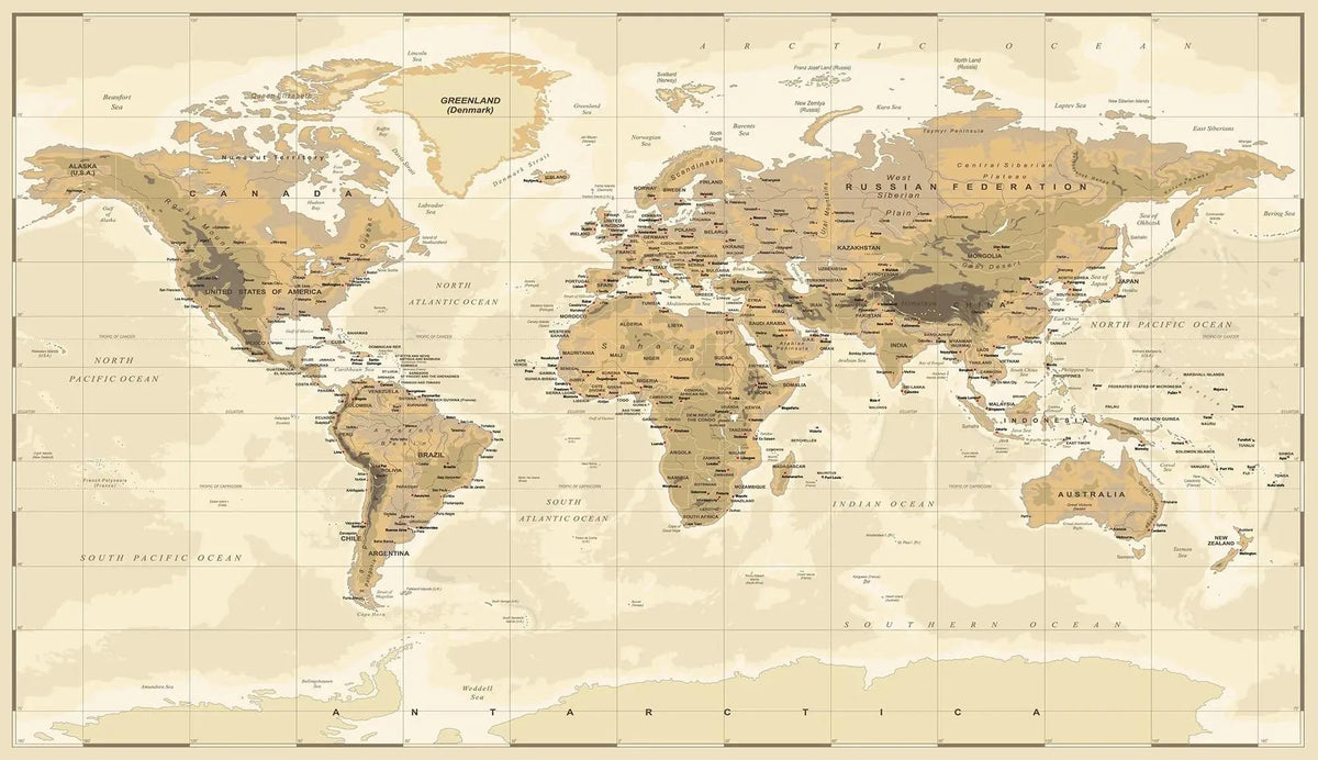 Map Photo Classic Classic Vintage Map Wallpaper | WallCreatives