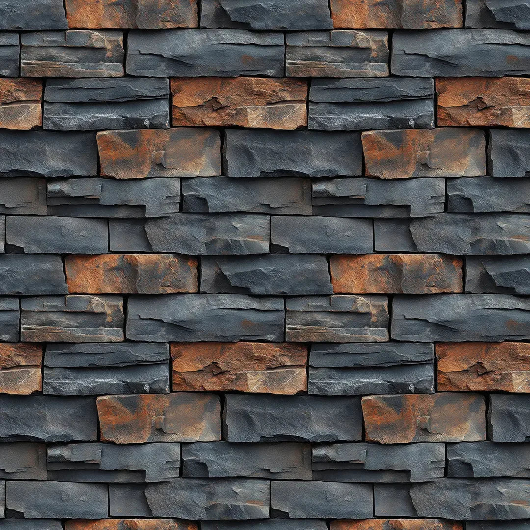 Iron Ember Stacked Stone - WallCreatives