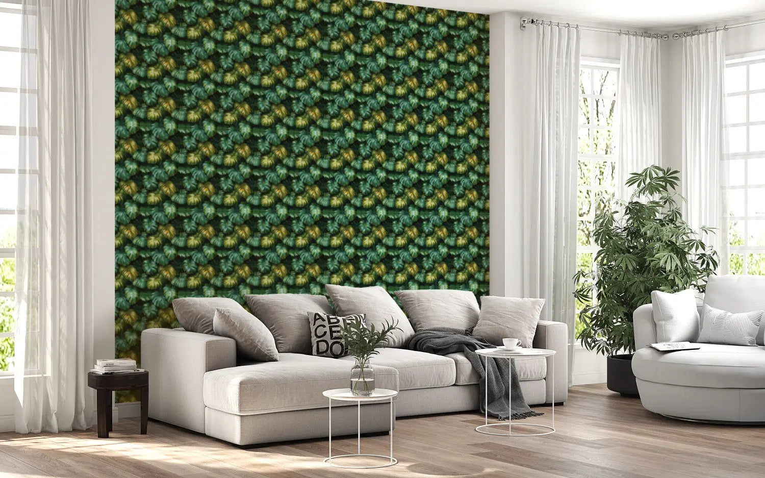 Gilded Monstera Leaf Tapestry WallCreatives