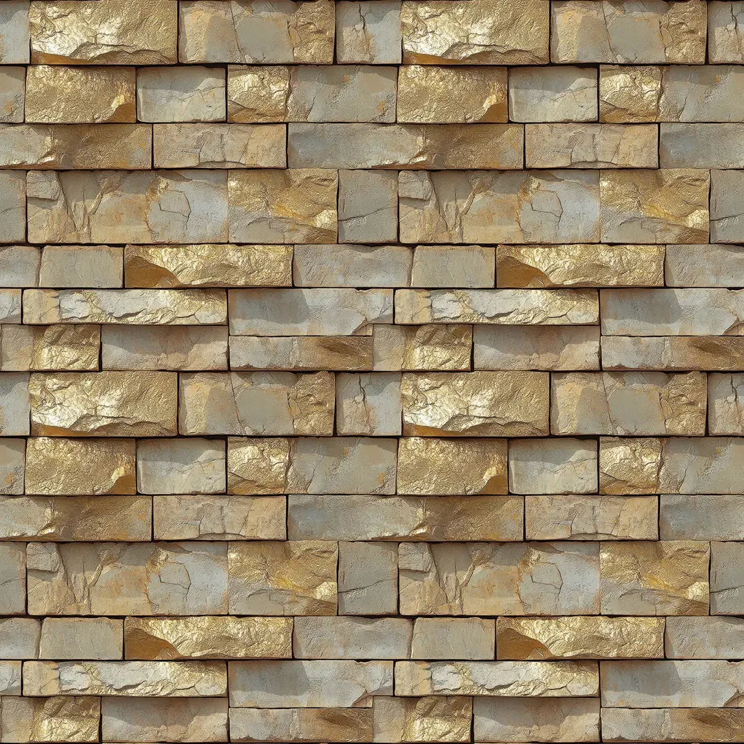 Gilded Canyon Stone Wall - WallCreatives