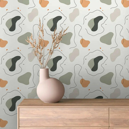 Calm Contours Earthy Abstract - WallCreatives
