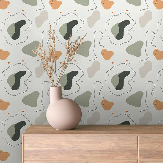 Calm Contours Earthy Abstract - WallCreatives