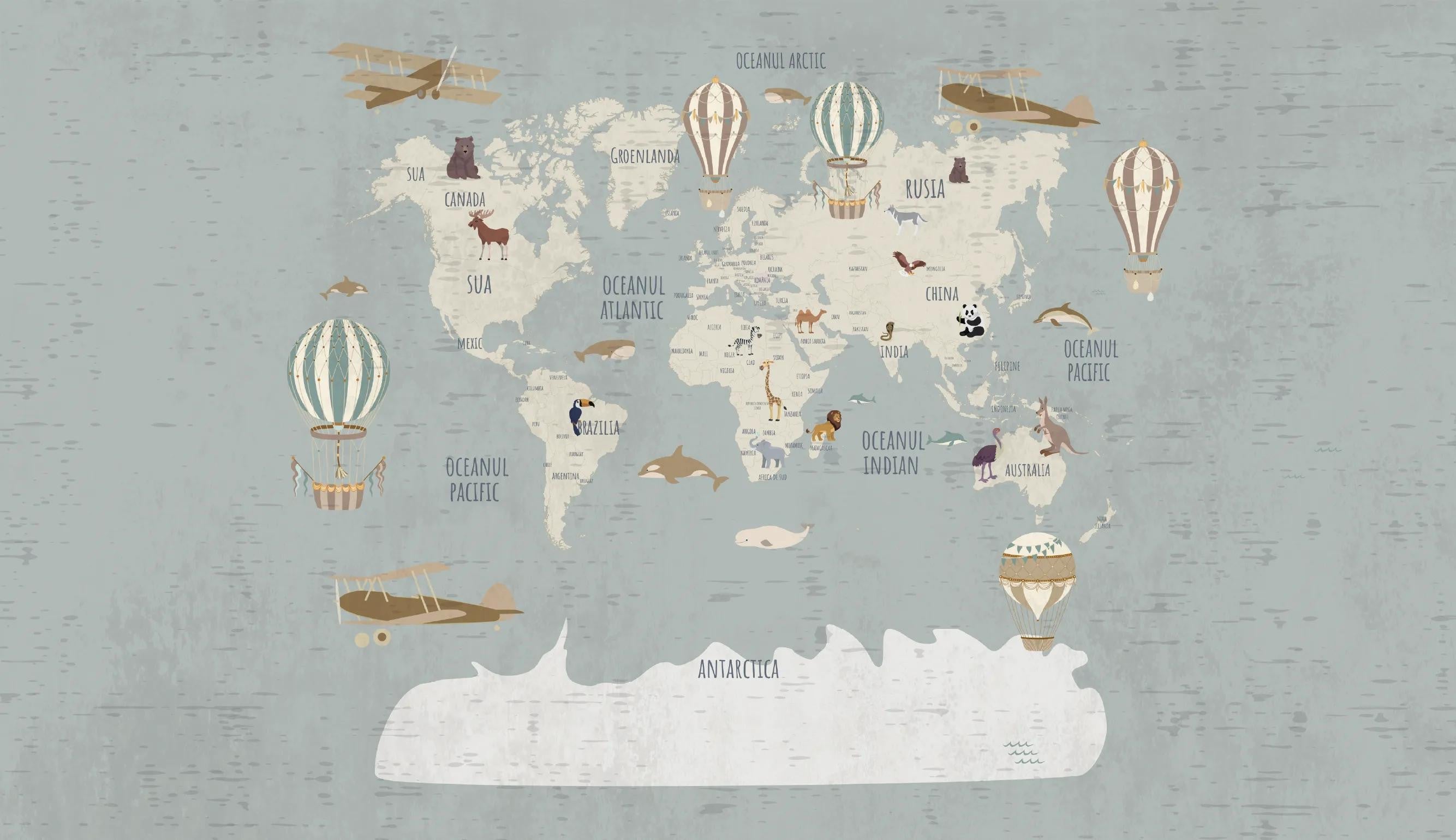 Vintage travel map Wallpaper Vladila