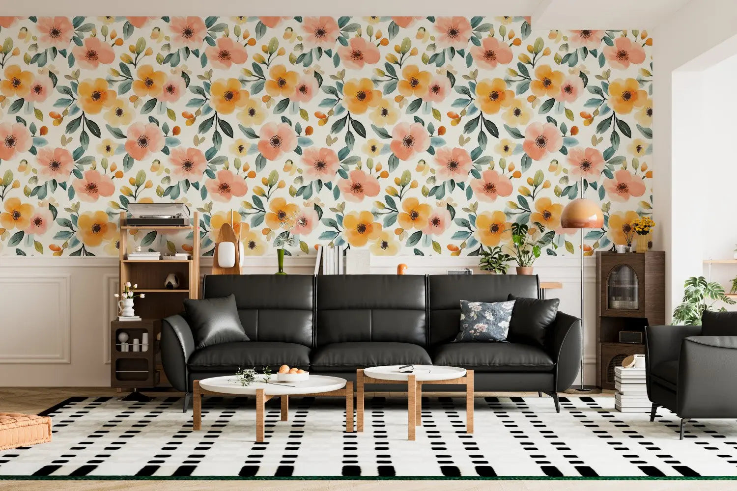 Apricot Meadow Morning Wallpaper WallCreatives