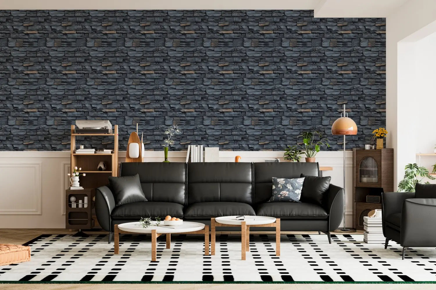 Midnight Ledge Stone Wall WallCreatives