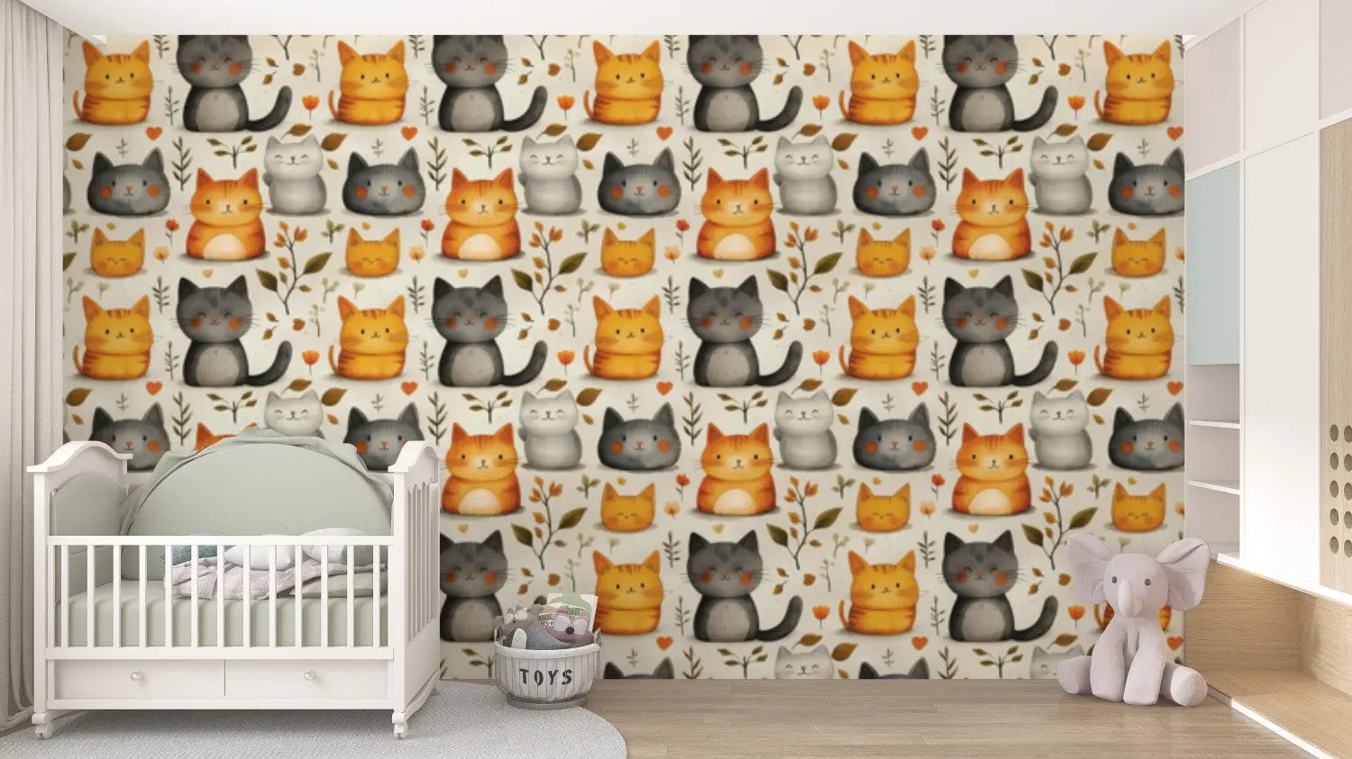 Feline Friends Autumn Cuddle WallCreatives