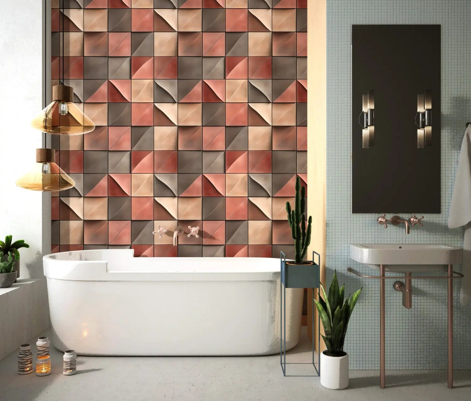 Earthen Curve Mosaic WallCreatives