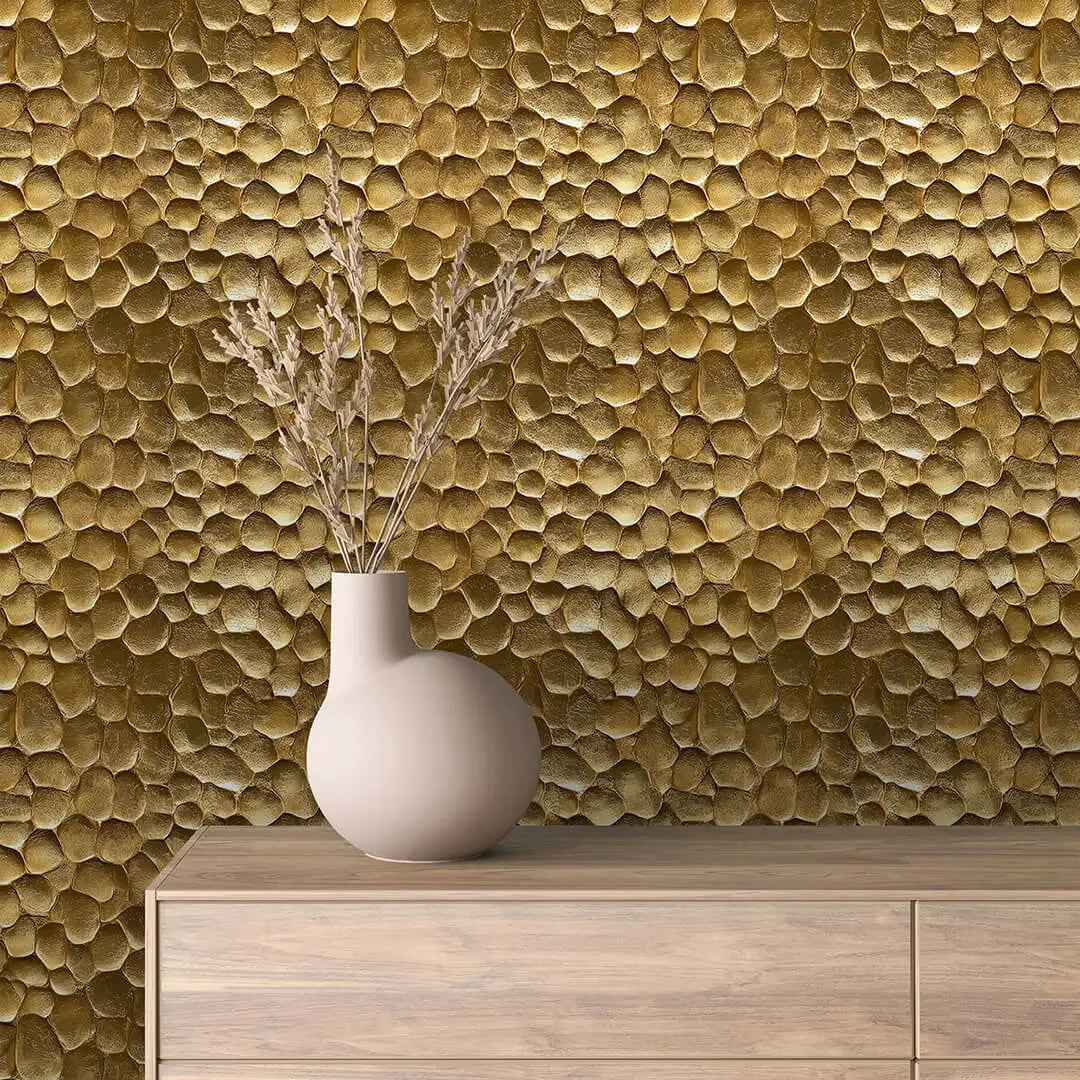 Artisan Gilded Pebble Wallcovering - WallCreatives