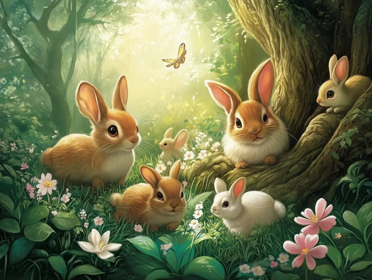 Whispering Woods Bunny Glade - WallCreatives
