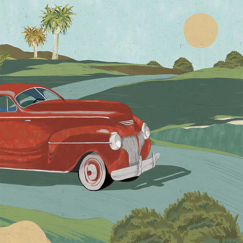 Retro cars (red) Wallpaper Vladila