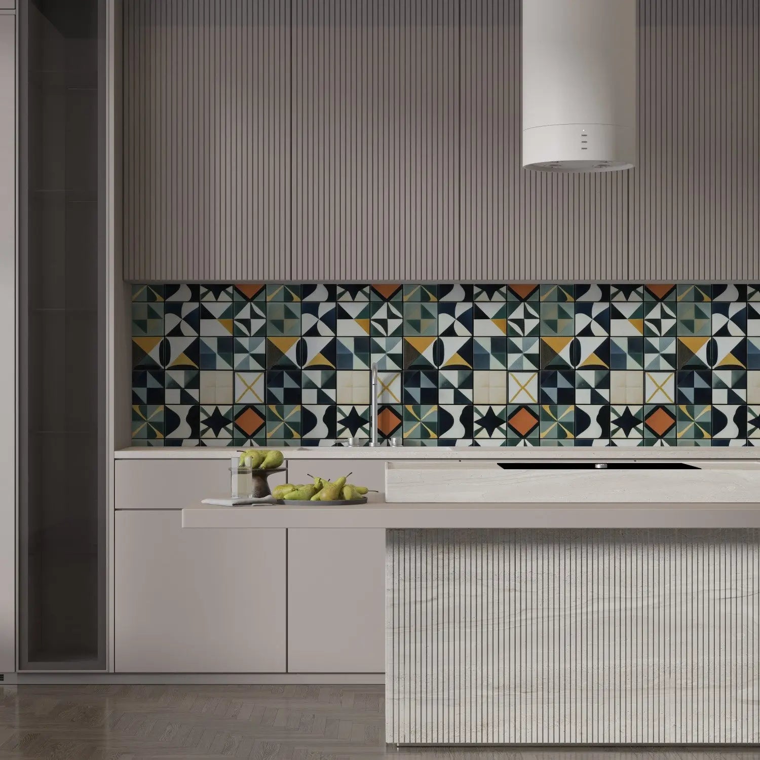 Modernist Geometric Mosaic Wall WallCreatives