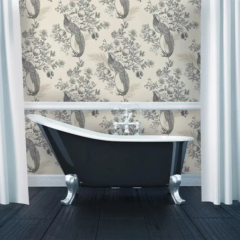 Pomegranate Garden In Grey Wallpaper Vladila