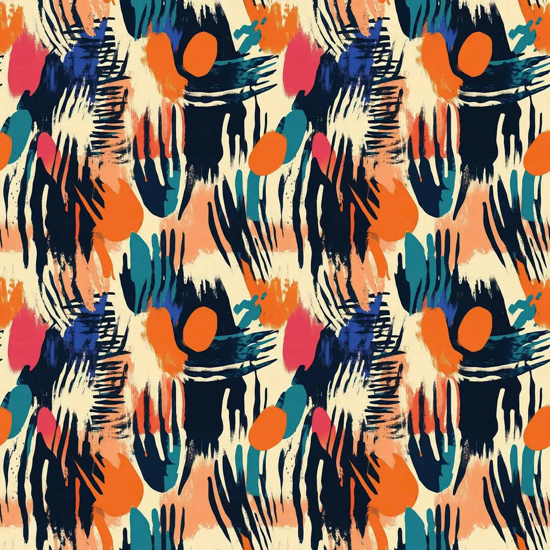 Dynamic Brushwork Abstract Mural - WallCreatives