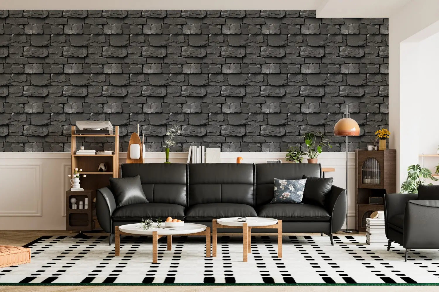 Charcoal Slate Ledge Wall WallCreatives