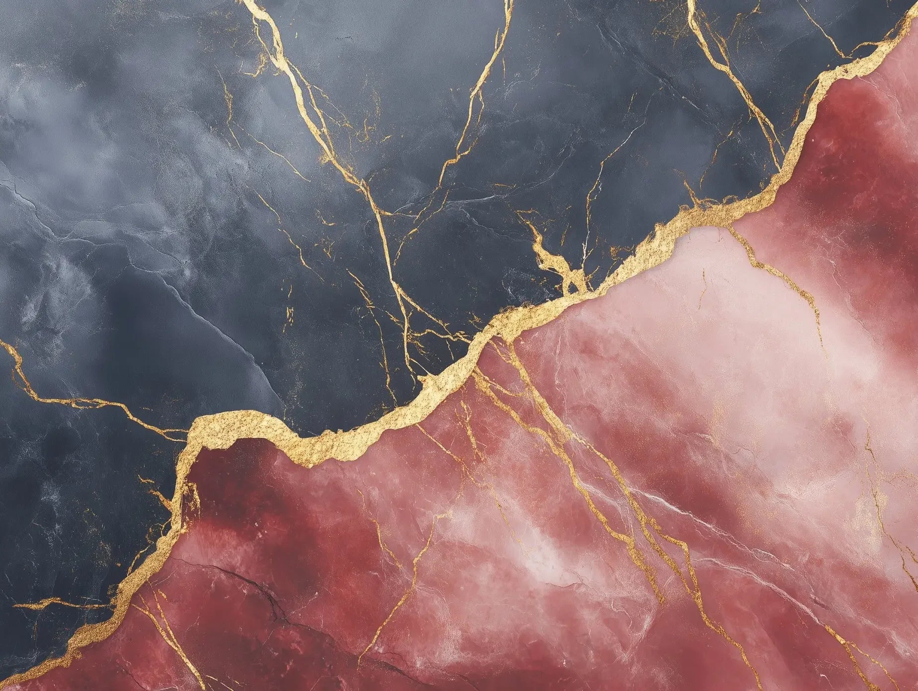 Crimson Slate Gilded Fusion - WallCreatives