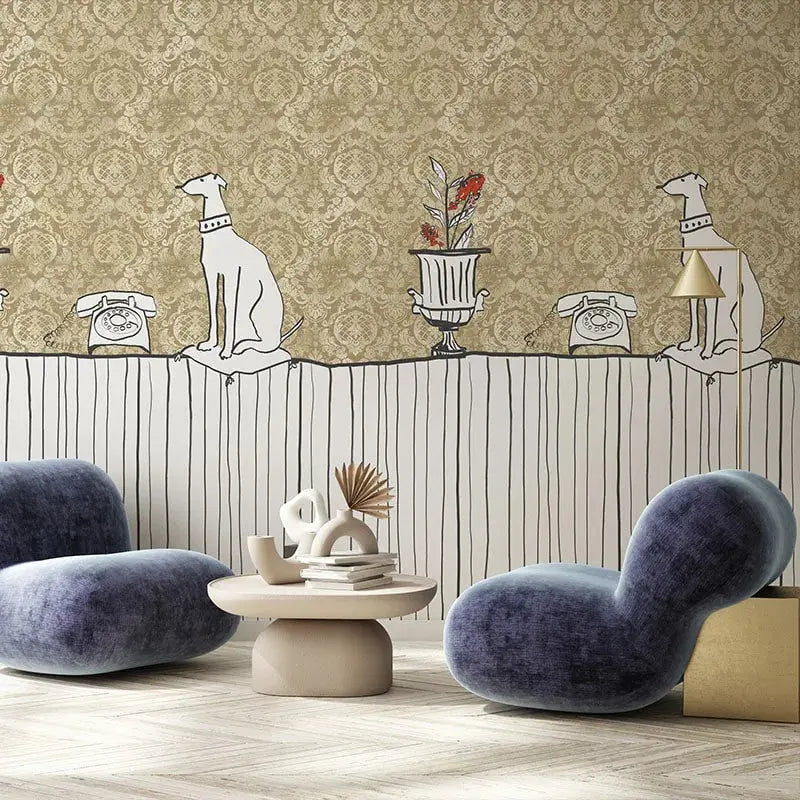 Sur la Table Gold Wallpaper Vladila