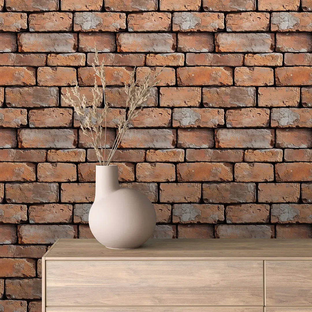 Weathered Warehouse Brick Accent - WallCreatives