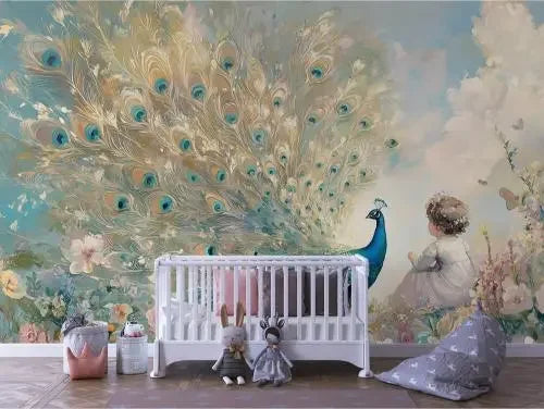 Whispers of a Gilded Peacock - WallCreatives
