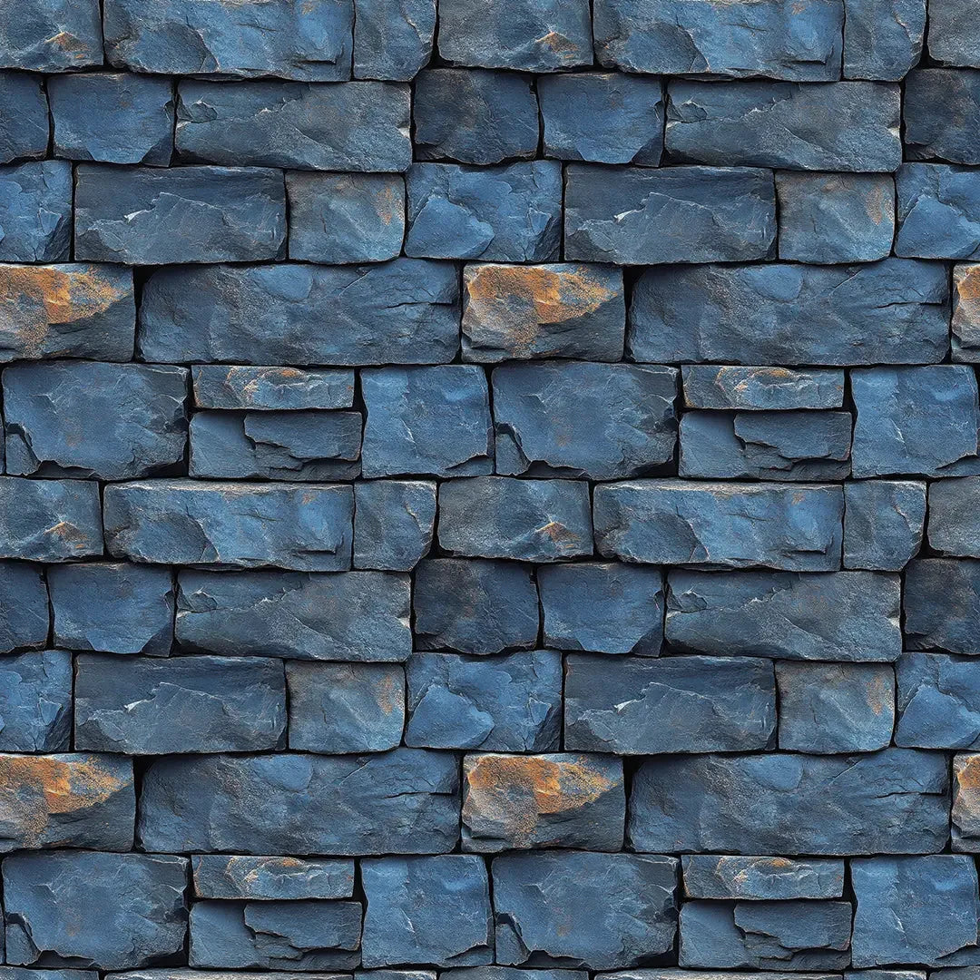 Cobalt Slate Ledge Stone Wall - WallCreatives