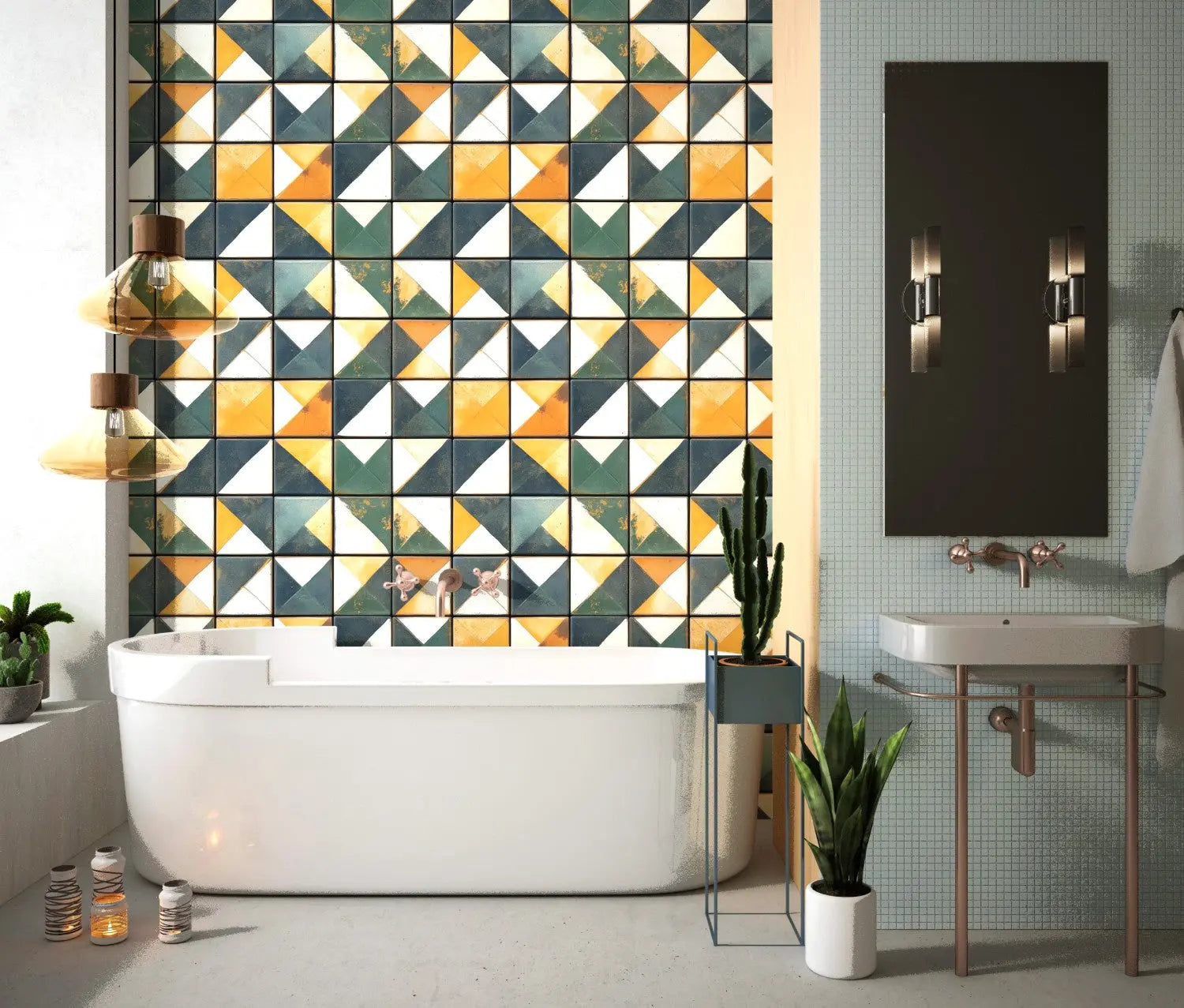 Artisan Prism Geometric Tile WallCreatives