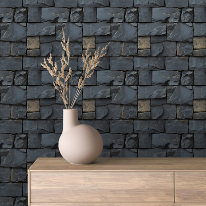 Midnight Quarry Gilded Stone