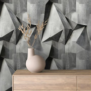 Urban Graphite Facets Mural - WallCreatives