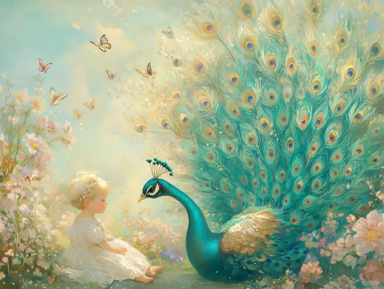 Ethereal Peacock's Garden - WallCreatives