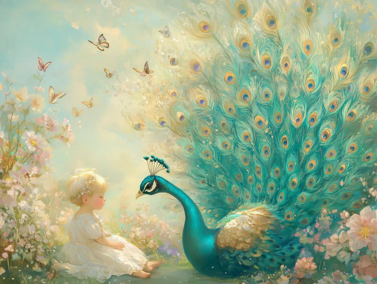 Ethereal Peacock's Garden - WallCreatives