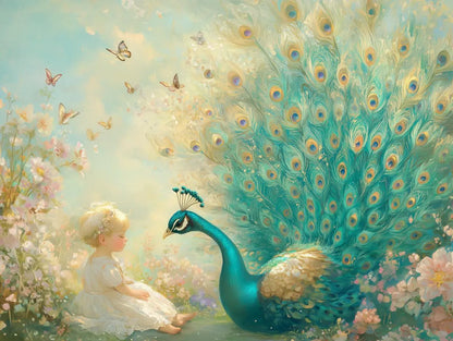 Ethereal Peacock's Garden - WallCreatives