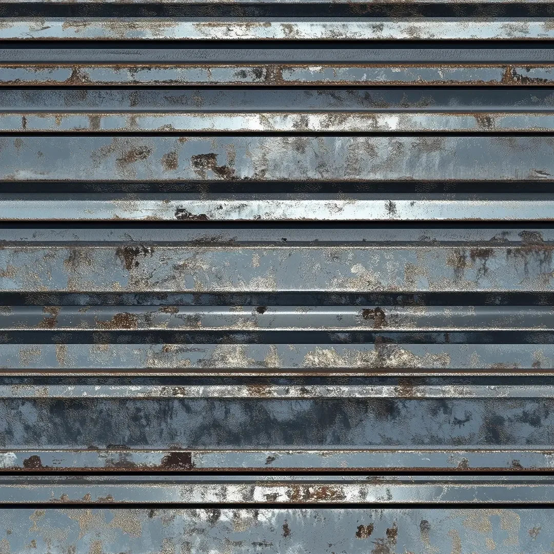 Weathered Steel Shutter Wall - WallCreatives