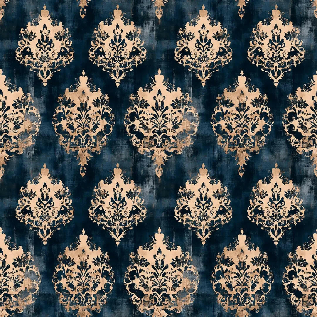 Gilded Indigo Dreams Wallpaper - WallCreatives