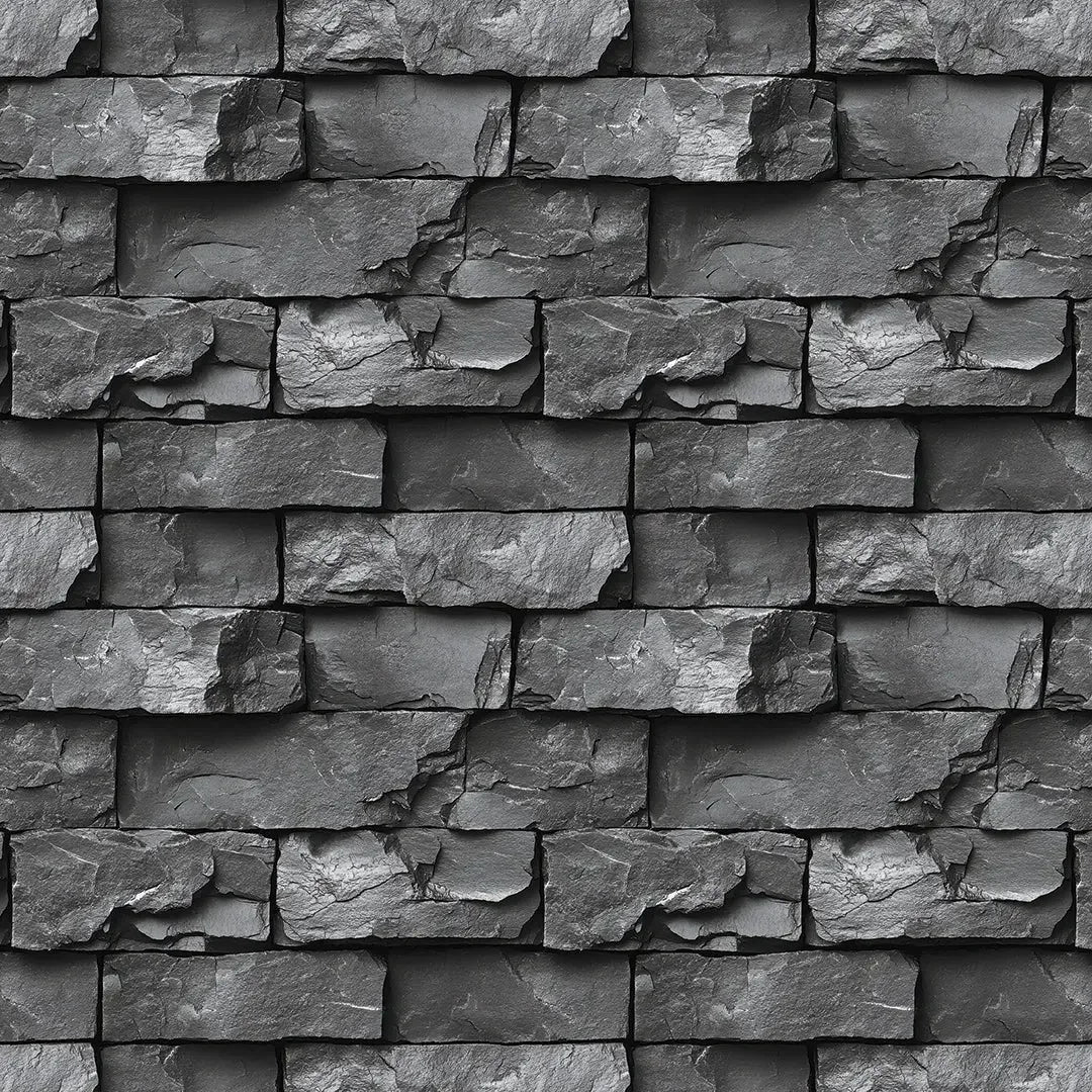 charcoal ledge stone wall - wallcreatives