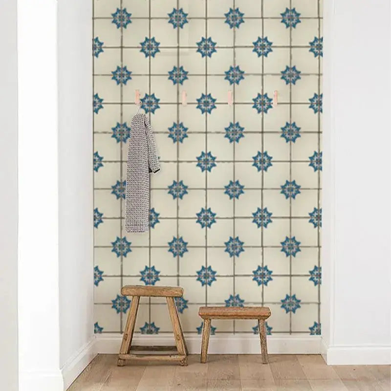 Vintage Tiles Pattern Wallpaper Vladila