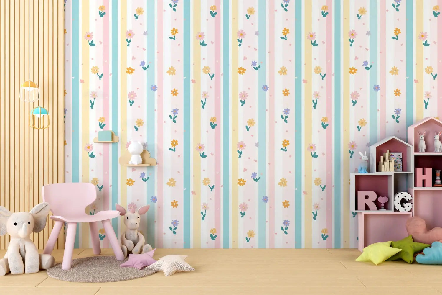 Pastel Petal Parade Wallpaper WallCreatives