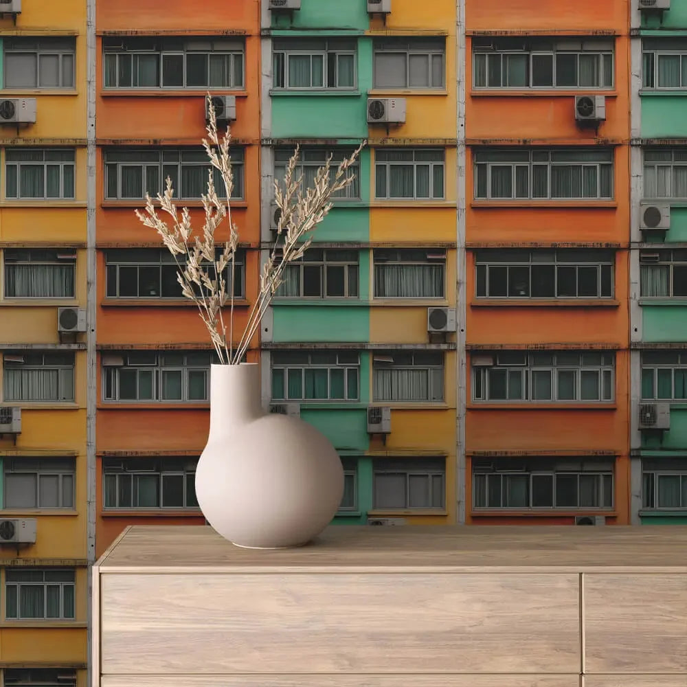 Urban Habitat Color Block Mural - WallCreatives