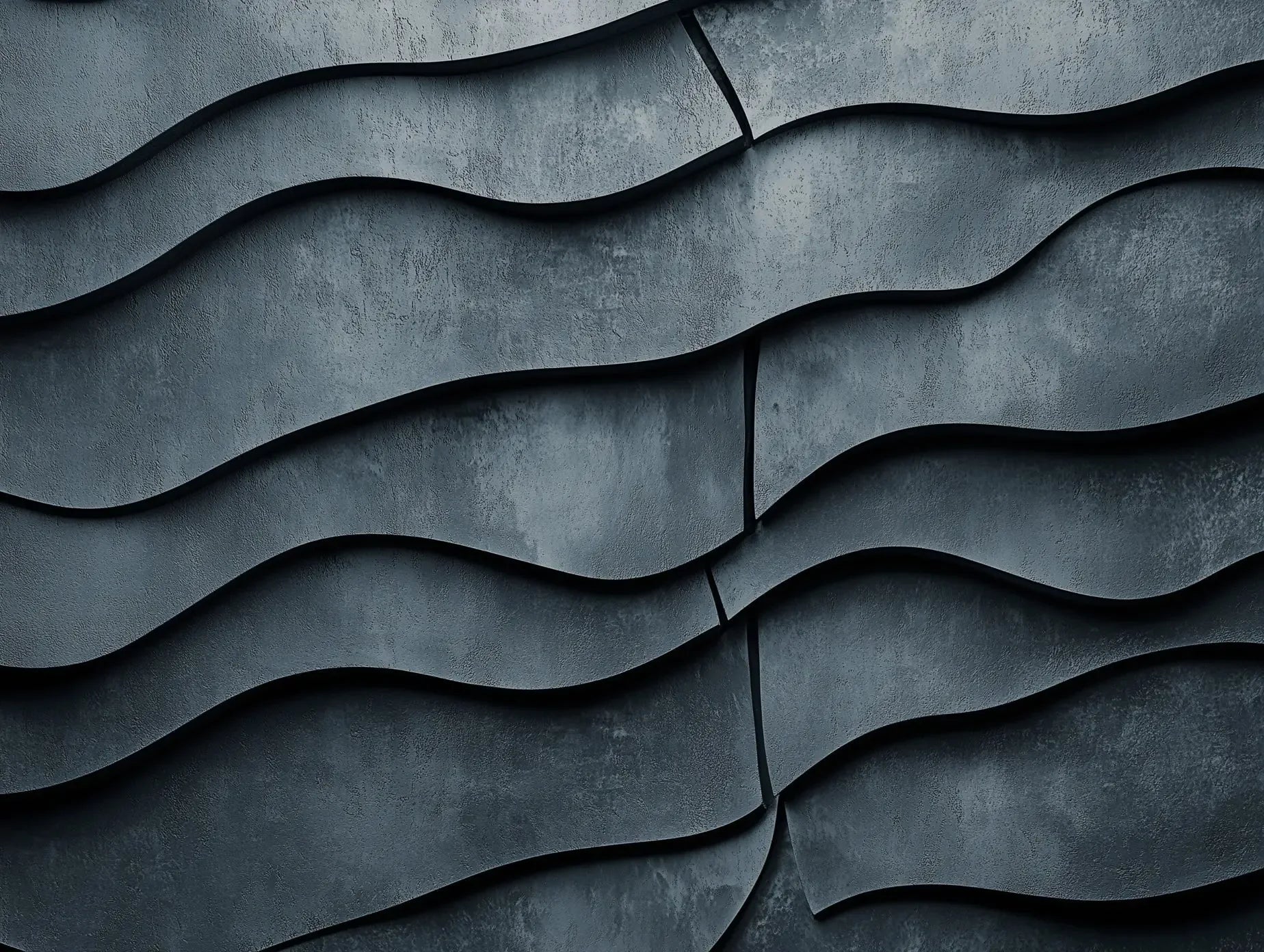 Shadowed Slate Wave Wall - WallCreatives